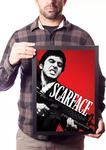 Quadro Scarface Filme Mafia Poster Na Moldura Decoração