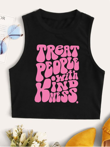 Top Harry Style Treat People With Kindness Crop Remera Corta