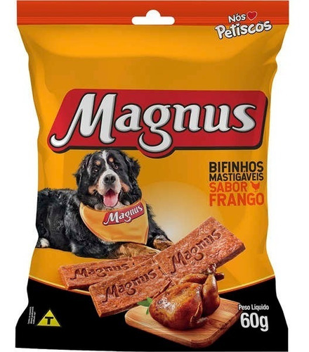 Bifinho Para Cães Magnus Mastigáveis Sabor Frango 60g