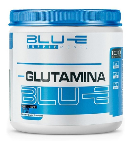Glutamina En Polvo Blu-e 500gr 100 Servicios Sabor Natural