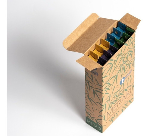 Imagen 1 de 5 de Cepillo De Dientes Bambú Meraki Ecofriendly Caja Biodegrad. Modelo Y Suavidad Adultos Cerdas Duras
