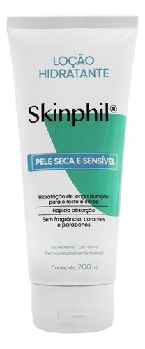 Loção Hidratante Skinphill 200ml Pele Seca E Sensível