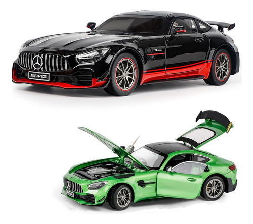 Coche Benz Amg Gtr Miniatura De Metal Con Luces Y Sonido