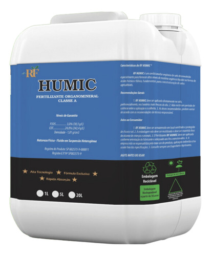 Rf Humic 1l Para Correção E Nutrição Do Solo Naturalmente