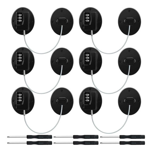 6 Uds. Cerraduras Combinadas Para Gabinete, Cerradura Negro
