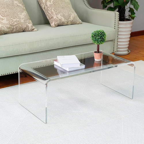 Mesa De Centro De Acrílico, 35.5 X 17.7 X 13.8 X 3/5 P...