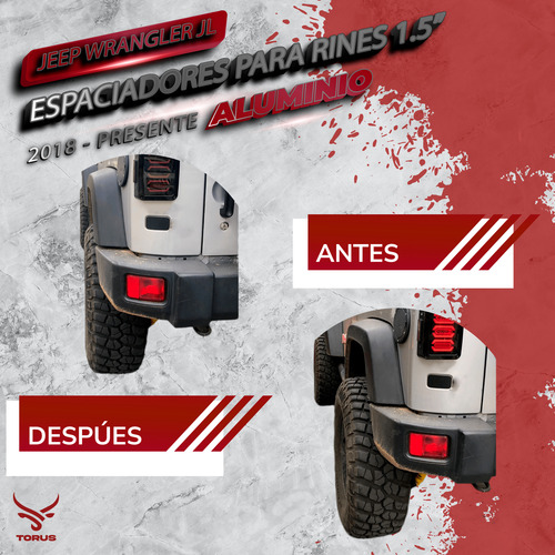 4 Espaciadores Separador De Rin 1.5 Jeep Jl Jt 18-24 Torus