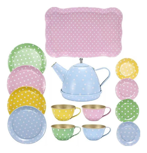Set De Fiesta De Té Para Niñas, Platos De Té Y Postres, Colo