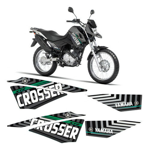 Adesivos Moto Yamaha Crosser Xtz 150 2014/2021 Faixa Tanque Cor Verde