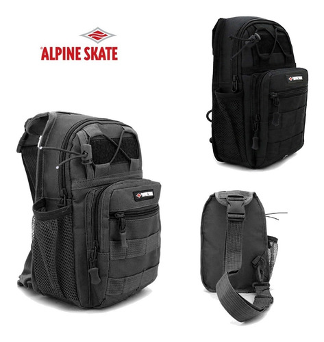 Imagen 4 de 10 de Mochila Alpine Skate Bandolera Táctica Morral Cruzada