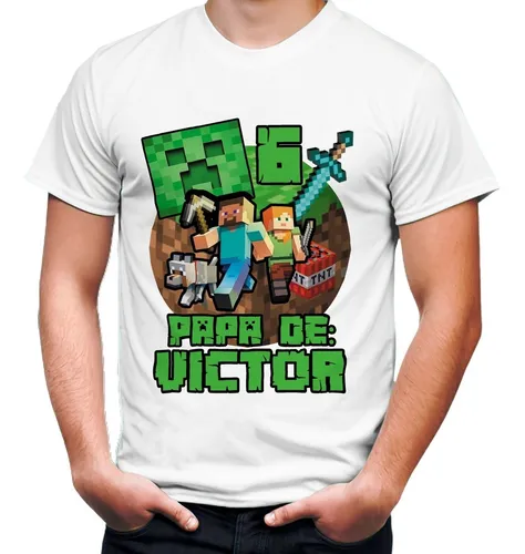 Kit 2 D o Playeras Minecraft Cumplea os Personalizadas v21