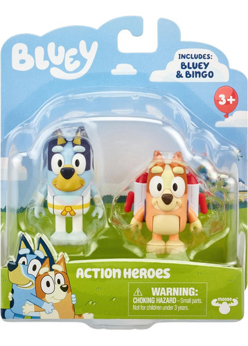 Bluey Set 2 Figuras Bluey Y Bingo Heroes De Accion