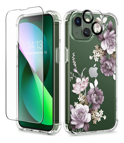 Gviewin Funda Diseñada Para iPhone 13 6.1  Protector Vidrio