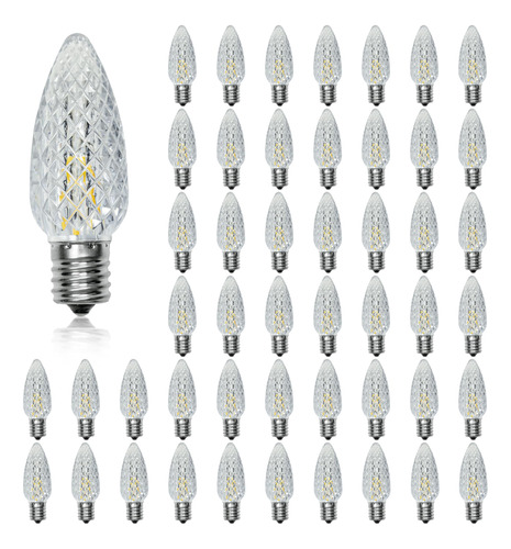 50 Bombilla Led C9 Repuesto Luz Navidad Inastillabl E Para W