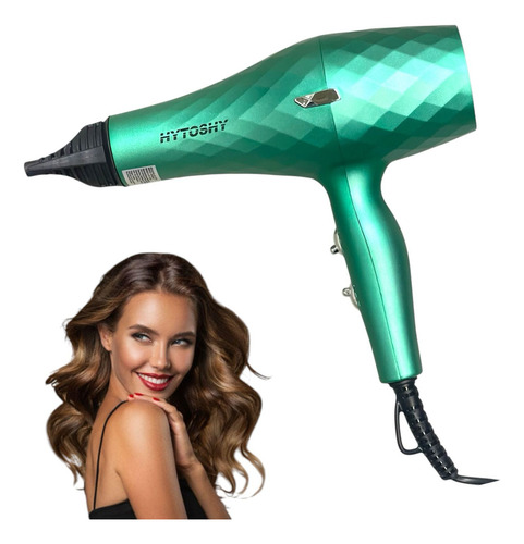 Secador De Pelo Profesional Silencioso 2000w Color Verde Verde