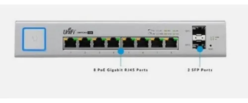 Switch Ubiquiti Unifi 8 Portas Rj45 +2p Sfp Us-8-150w Poe