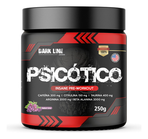 Suplemento Psicótico Insane Pré-workout Dark Line 250g