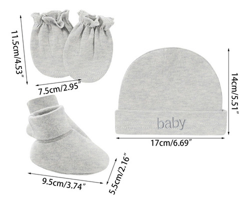 Juego De Gorro Y Guantes De Algodón Para Recién Nacido