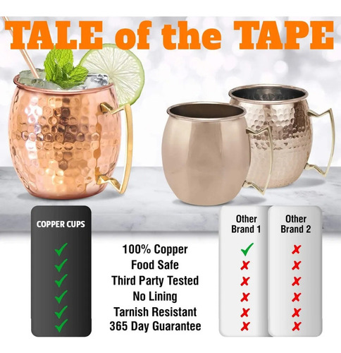 Ll Vaso Moscow Mule De Cobre De 550 Ml, Ideal Para