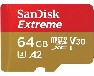 Sandisk Extreme Micro Sdxc 64gb 160mb/s U3 C10 V30 A2