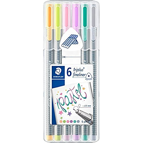 334sbgc1a6 6 Piece Triplus Fineliner Pastel Pen Set - J...