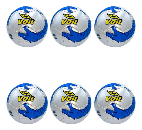 Paquete 6 Balones Fútbol Voit Omega Ss150 #5 Color Azul