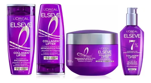 Kit Elseve Collagen Lifter Shampoo 200ml + condicionador + máscara + sérum leave-in