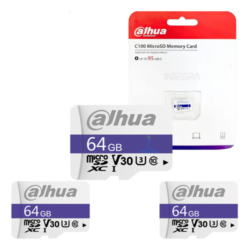 Dahua Tf-c100 64gb Kit 3 Microsd Alta Vel. Resistente