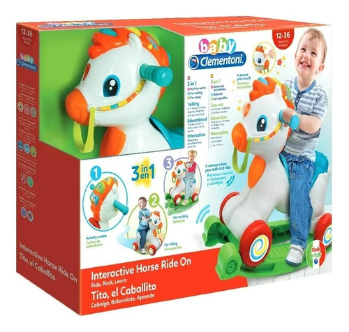 Baby Clementoni Unicornio Balancin 3 En 1 Interactivo