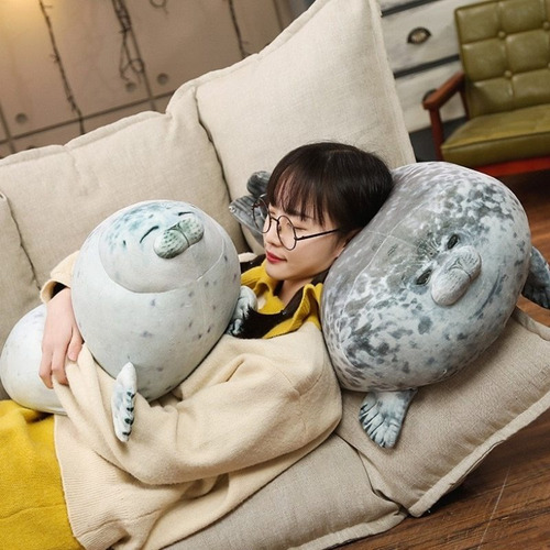 Cojín De Almohada De Peluche De León Marino Esponjoso