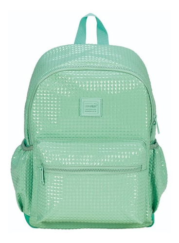 Mochila Tokio Diamond Verde Mooving 15 L Pu Textura Diamante