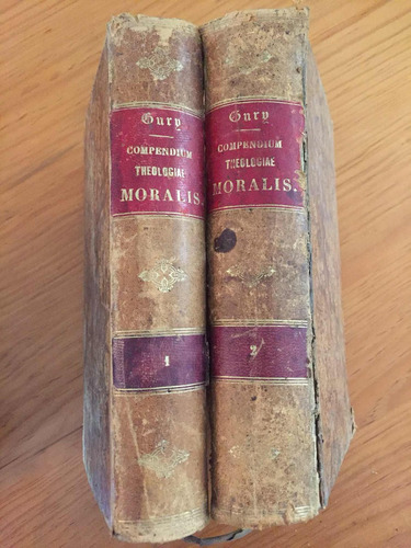 Libro Antiguo.compendium Theologiae Moralis 2 Tomos .1882