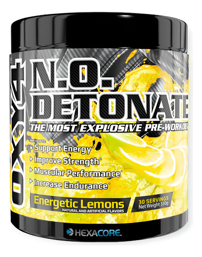 Pre- Entreno Oxy 4 N.o Detonate 330gr Limonada - Hexacore Sabor Lemonada