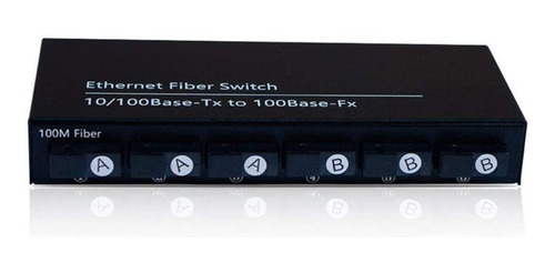 Convertidor Medios De Fibra Óptica Switch 6 Puertos 100mb