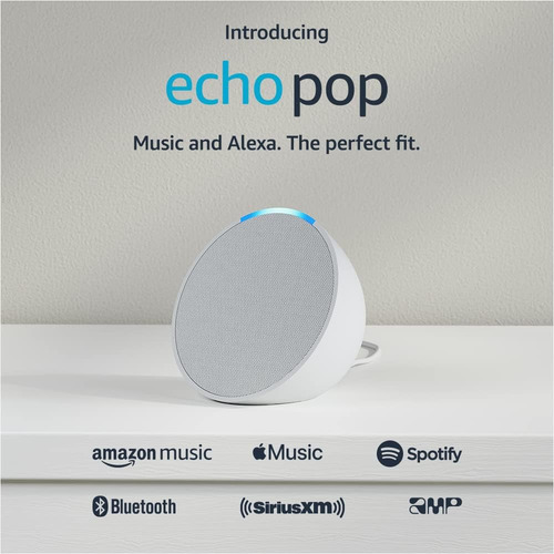 Altavoz Inteligente Echo Pop, Compatible Con Alexa, Blanco