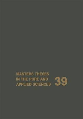 Libro Masters Theses In The Pure And Applied Sciences - W...