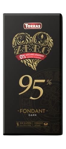 Chocolate Zero Negro 95% Cacao Sin Gluten,azúcar,vegano 100g