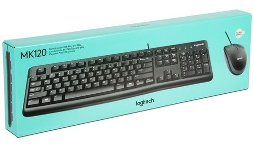 Kit De Teclado Y Mouse Logitech Mk120 Español De Color Negro