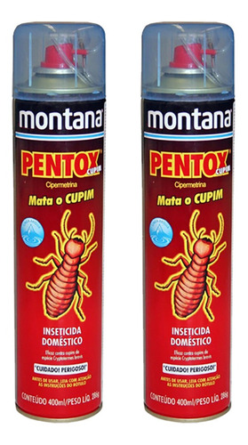 2 Anti Cupim E Brocas Pentox Spray Base Agua 400ml Montana