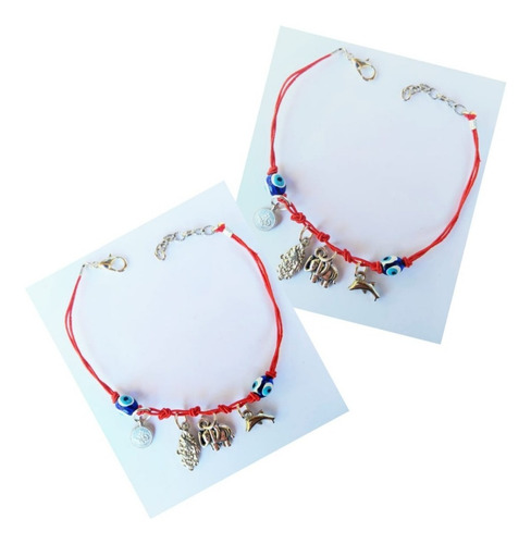 2 Pulseras Ojo Turco, Mano Fatima O Hamsa.7 Nudos Full