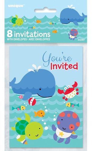 Invitaciones Bajo El Mar, 8ct