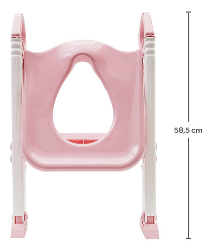 Assento Redutor Infantil Antiderrapante Com Escada Rosa Buba