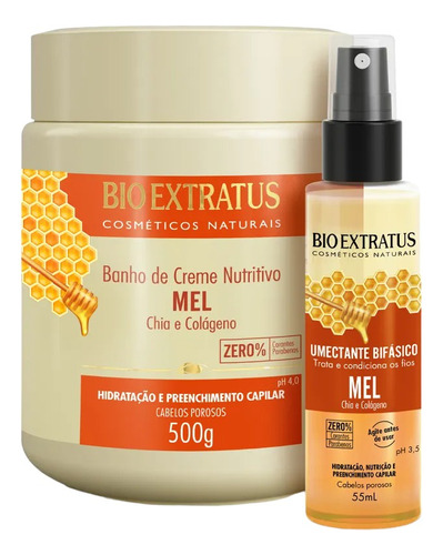 Kit Mel Bio Extratus Hidratação Porosidade Bc 500ml Fix Dose