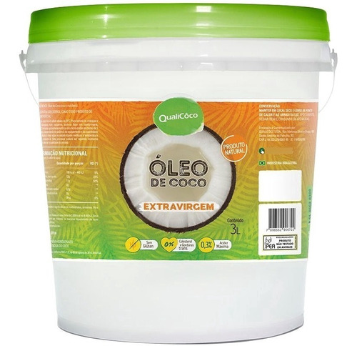 Óleo De Coco Extra Virgem Qualicoco 3 Litros