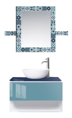 Juego De Baño Vanitory Flotante + Espejo + Guardas
