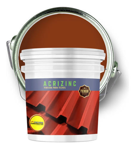 Acrizinc Pintura Para Techos Rojo Terracota Galón 4lts