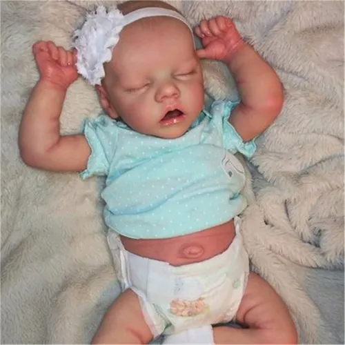 Muñeca Reborn Realista De 45 Cm – Silicona De Cuerpo Extra Suave, Pelo Implantado Y Detalles Anatómicos – Incluye Accesorios