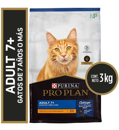 Alimento Gato Senior Purina Pro Plan Cat Adult 7+ 3kg. Np