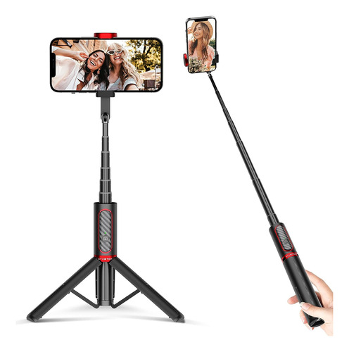Palo De Selfie Con Tripode 3 En 1 Atumtek Rojo , Bluetooth