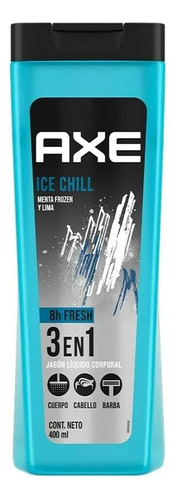 4 Pza Jabón Líquido Corporal Axe Ice Chill 400 Ml